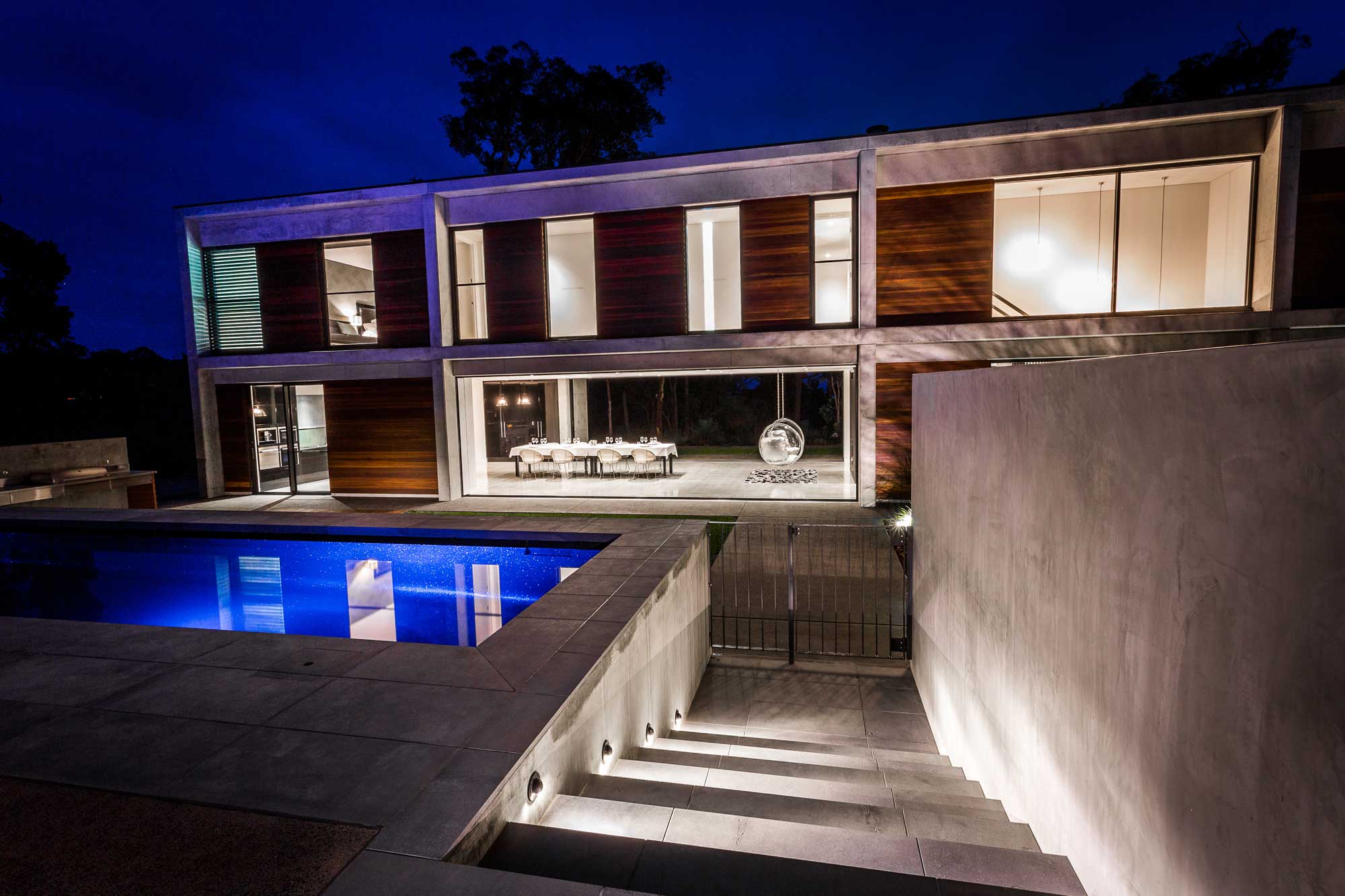 concrete house in natural bush landscape